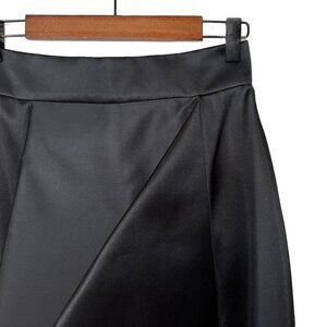 Roksanda Black Balmont Ponte-Backed Satin Midi Skirt - Size 2 - New with Tags
